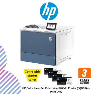 HP Color LaserJet Enterprise 6700dn Printer (6QN33A) - Print Only