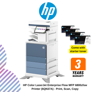 HP Color LaserJet Enterprise Flow MFP 6800zfsw Printer (6QN37A) - Print, Scan, Copy