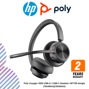 Poly Voyager 4320 USB-A / USB-C Headset +BT700 dongle (76U49AA)(76U50AA)