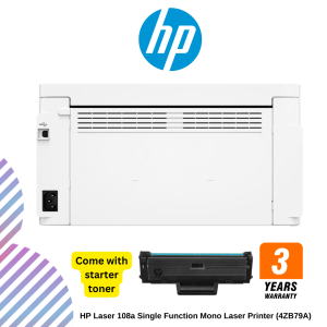 HP Laser 108a / 108w Single Function Mono Laser Printer (4ZB79A) (4ZB80A)
