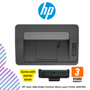 HP Laser 108a / 108w Single Function Mono Laser Printer (4ZB79A) (4ZB80A)