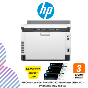 HP Color LaserJet Pro MFP 3303fdw Printer (499M8A) - Print, scan, copy and fax