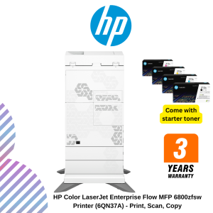 HP Color LaserJet Enterprise Flow MFP 6800zfsw Printer (6QN37A) - Print, Scan, Copy