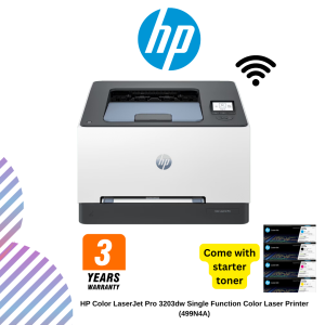 HP Color LaserJet Pro 3203dw Single Function Color Laser Printer (499N4A)