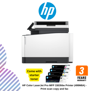 HP Color LaserJet Pro MFP 3303fdw Printer (499M8A) - Print, scan, copy and fax
