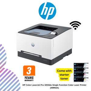 HP Color LaserJet Pro 3203dw Single Function Color Laser Printer (499N4A)