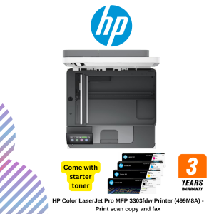 HP Color LaserJet Pro MFP 3303fdw Printer (499M8A) - Print, scan, copy and fax