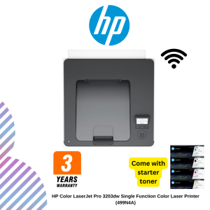 HP Color LaserJet Pro 3203dw Single Function Color Laser Printer (499N4A)