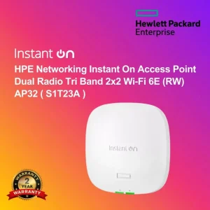 HPE Networking Instant On Access Point Dual Radio Tri Band 2x2 Wi‑Fi 6E (RW) AP32 ( S1T23A )