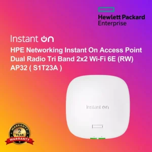 HPE Networking Instant On Access Point Dual Radio Tri Band 2x2 Wi‑Fi 6E (RW) AP32 ( S1T23A )