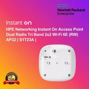 HPE Networking Instant On Access Point Dual Radio Tri Band 2x2 Wi‑Fi 6E (RW) AP32 ( S1T23A )
