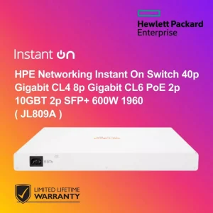 HPE Networking Instant On Switch 40p Gigabit CL4 8p Gigabit CL6 PoE 2p 10GBT 2p SFP+ 600W 1960 ( JL809A )