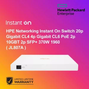 HPE Networking Instant On Switch 20p Gigabit CL4 4p Gigabit CL6 PoE 2p 10GBT 2p SFP+ 370W 1960 ( JL807A )