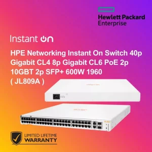 HPE Networking Instant On Switch 40p Gigabit CL4 8p Gigabit CL6 PoE 2p 10GBT 2p SFP+ 600W 1960 ( JL809A )