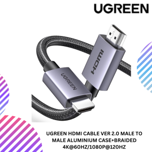 UGREEN HDMI CABLE VER 2.0 MALE TO MALE ALUMINIUM CASE+BRAIDED 4K@60HZ/1080P@120HZ