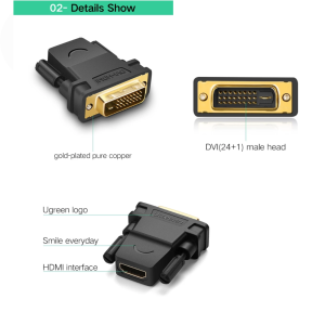 SHOPEELAZADA - 2025-02-17T153340.103 UGREEN DVI 24+1 MALE TO HDMI FEMALE ADAPTER