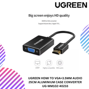UGREEN HDMI TO VGA+3.5MM AUDIO 25CM ALUMINIUM CASE CONVERTER
