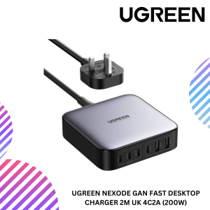 UGREEN NEXODE GAN FAST DESKTOP CHARGER 2M UK 4C2A (200W)