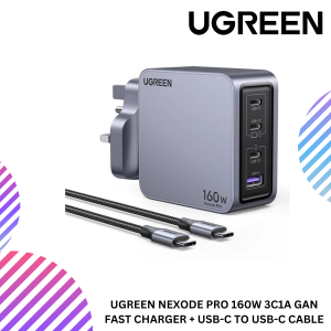 UGREEN NEXODE PRO 160W 3C1A GAN FAST CHARGER + USB-C TO USB-C CABLE