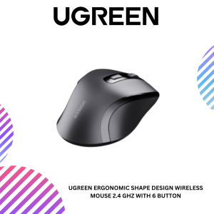 UGREEN ERGONOMIC SHAPE DESIGN WIRELESS MOUSE 2.4 GHZ WITH 6 BUTTON