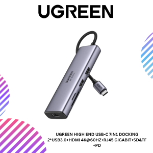 UGREEN HIGH END USB-C 7IN1 DOCKING 2*USB3.0+HDMI 4K@60HZ+RJ45 GIGABIT+SD&TF +PD