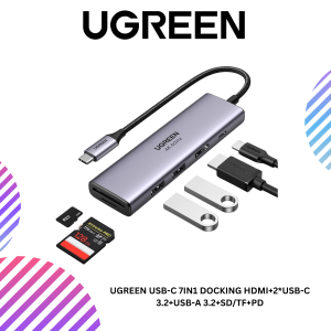 UGREEN USB-C 7IN1 DOCKING HDMI+2*USB-C 3.2+USB-A 3.2+SD/TF+PD