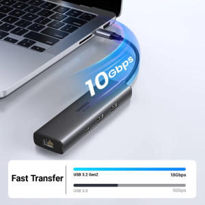 UGREEN USB-C 3.1 7IN1 DOCKING HDMI 4K@30HZ+2*USB-A 3.0+USB-C 3.1+SD&TF+PD ALUMINUM CASE