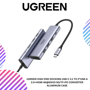 UGREEN HIGH END DOCKING USB-C 3.1 TO 2*USB-A 3.0+HDMI 4K@60HZ+SD/TF+PD CONVERTER ALUMINUM CASE