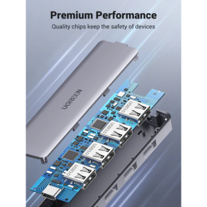 UGREEN USB-C 3.0 TO 4-PORT USB 3.0 HUB + USB-C POWER SUPPLY