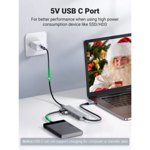 UGREEN USB-C 3.0 TO 4-PORT USB 3.0 HUB + USB-C POWER SUPPLY