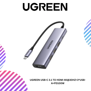 UGREEN USB-C 3.1 TO HDMI 4K@30HZ+3*USB-A+PD100W