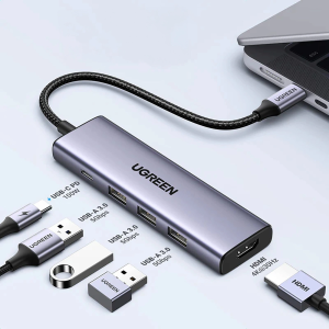 UGREEN USB-C 3.2 TO HDMI 4K@60HZ+3*USB-A+PD100W