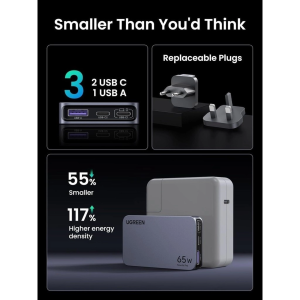 NEXODE PRO 65W 2C1A WORLDWIDE TRAVEL GAN ULTRA-SLIM FAST CHARGER