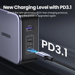 UGREEN NEXODE 140W 2C1A GAN FAST CHARGER + USB-C TO USB-C CABLE 240W 1.5M
