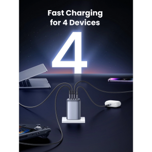 UGREEN NEXODE 100W 3C1A GAN FAST CHARGER + USB-C TO USB-C CABLE 100W 2M (SPACE GRAY)