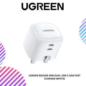 UGREEN NEXODE 45W DUAL USB-C GAN FAST CHARGER (WHITE)