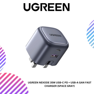 UGREEN NEXODE 35W USB-C PD + USB-A GAN FAST CHARGER (SPACE GRAY)