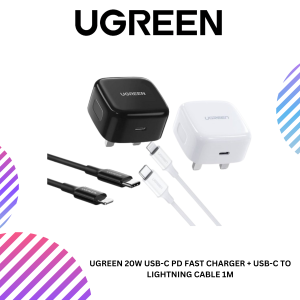 UGREEN 20W USB-C PD FAST CHARGER + USB-C TO LIGHTNING CABLE 1M