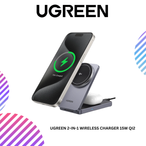 UGREEN 2-IN-1 WIRELESS CHARGER 15W QI2