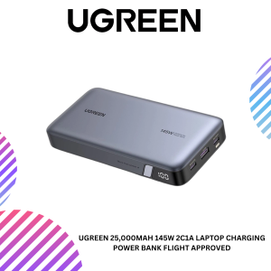 UGREEN 25,000MAH 145W 2C1A LAPTOP CHARGING POWER BANK FLIGHT APPROVED