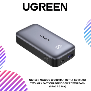 UGREEN NEXODE 10000MAH ULTRA-COMPACT TWO-WAY FAST CHARGING 30W POWER BANK (SPACE GRAY)
