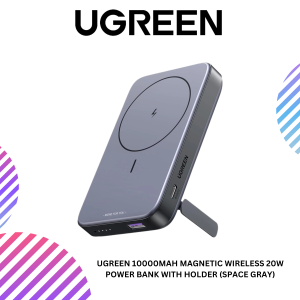 UGREEN 10000MAH MAGNETIC WIRELESS 20W POWER BANK WITH HOLDER (SPACE GRAY)