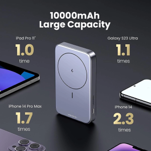 UGREEN 10000MAH MAGNETIC WIRELESS 20W POWER BANK WITH HOLDER (SPACE GRAY)