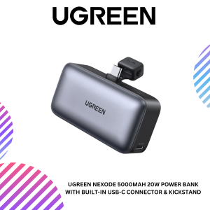 UGREEN NEXODE 5000MAH 20W POWER BANK WITH BUILT-IN USB-C CONNECTOR & KICKSTAND
