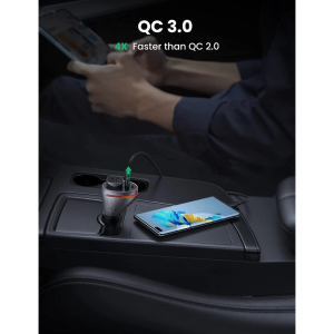 UGREEN 84W MAX DUAL USB-A QC + PD WITH EXTENSION SOCKET CAR CHARGER