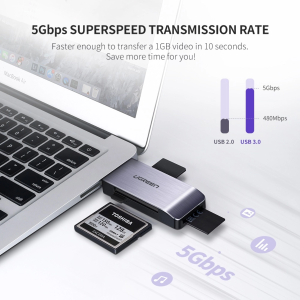 UGREEN USB-A 3.0 TO TF/SD/CF/MS MULTIFUNCTION CARD READER MULTI-READ