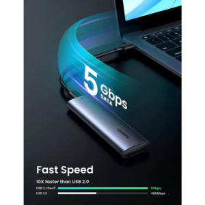 UGREEN USB-C 3.1 GEN1 TO M.2 SATA ALUMINUM SSD ENCLOSURE 5G WITH C TO A CABLE 50CM