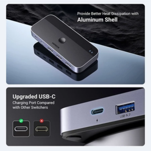 UGREEN 2 IN 4 OUT (3X USB-A, 1X USB-C) USB 3.0 SHARING SWITCH BOX