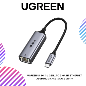 UGREEN USB-C 3.1 GEN 1 TO GIGABIT ETHERNET ALUMINUM CASE (SPACE GRAY)