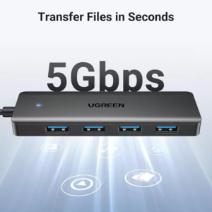 UGREEN USB-A 3.0 HUB TO 4 PORTS USB-A 3.0 ABS CASE -60cm(BLACK)